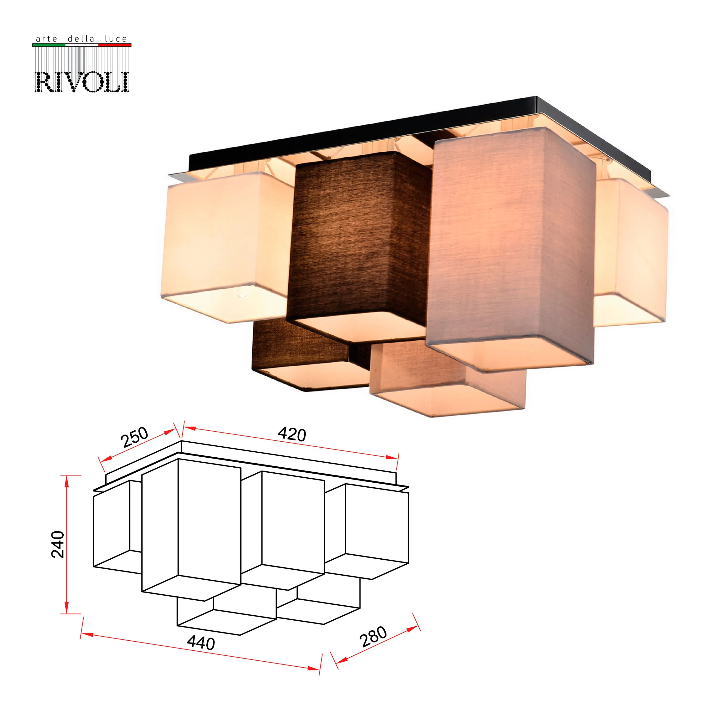 Светильник потолочный Rivoli Inclementia 3120-306 6 х Е14 40 Вт модерн для  натяжных потолков